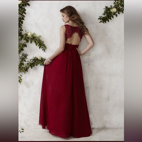 Christina Wu Lace Chiffon Bridesmaid Dress 22675 Mahogany Size 26 NWT - Picture 4 of 8